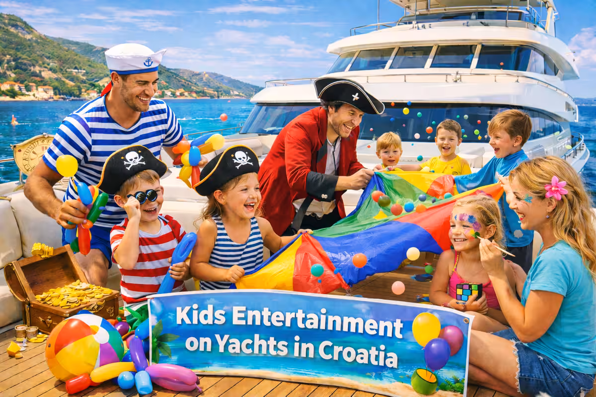 Kids party entertainer Croatia yacht